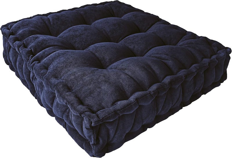 Verpert Floor Pillow 25x25 Inch Square Meditation Cushion Floor Seating for Adults Oversized Tufted seat Cushion Reading Nook for Kids, Yoga Meditation Pillow for Sitting on Floor (Navy) - Image 1